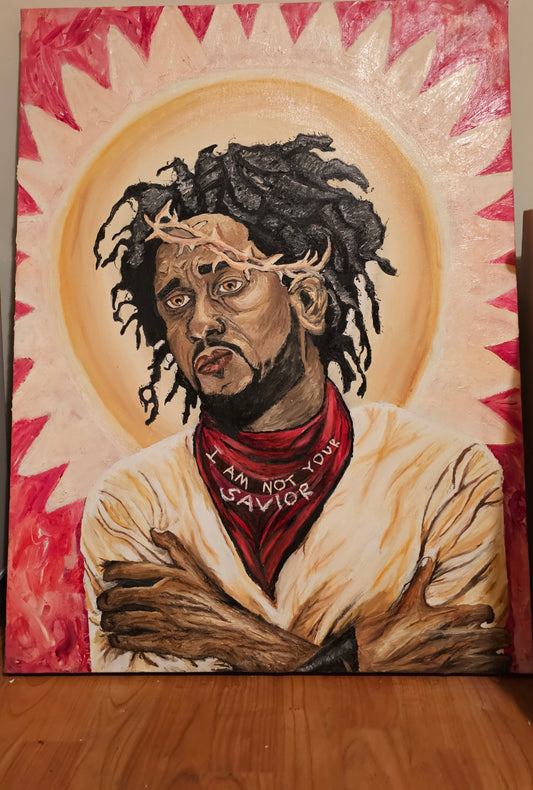 Original oil painting "i am not your savior " kendrick lamar 60×80CM